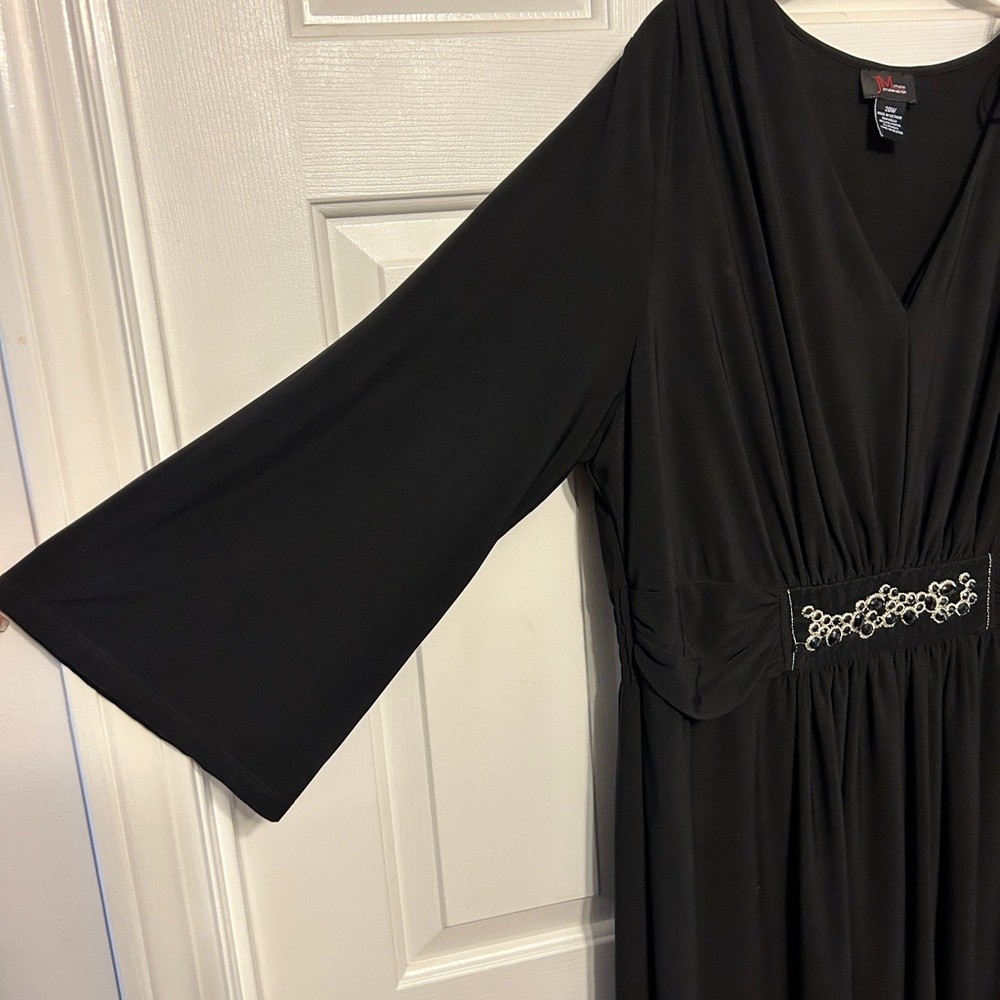 Chic Black Long Sleeve Dress with Embellished Detail